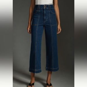 NWT Pilcro The Skipper Seamed High-Rise Crop Wide-Leg Jeans